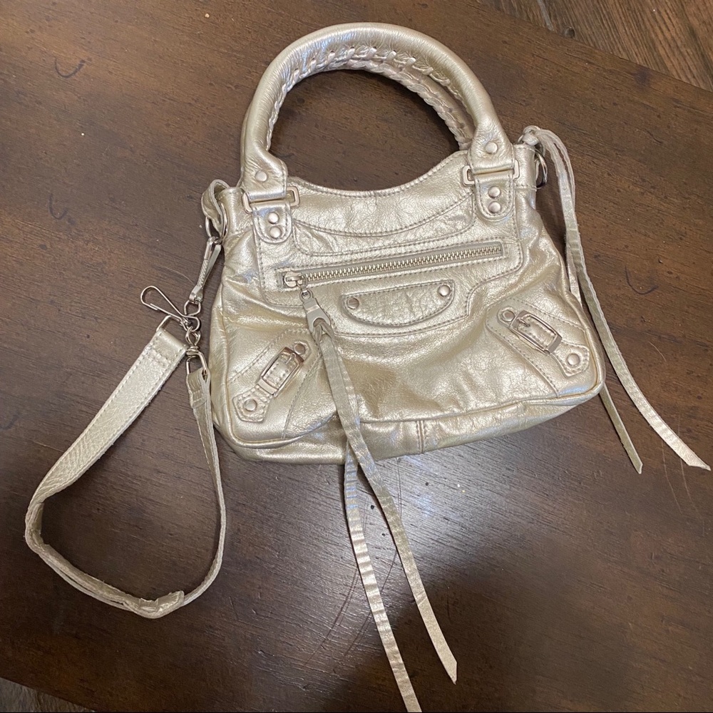 Tammi Lyn Metallic leather mini bag